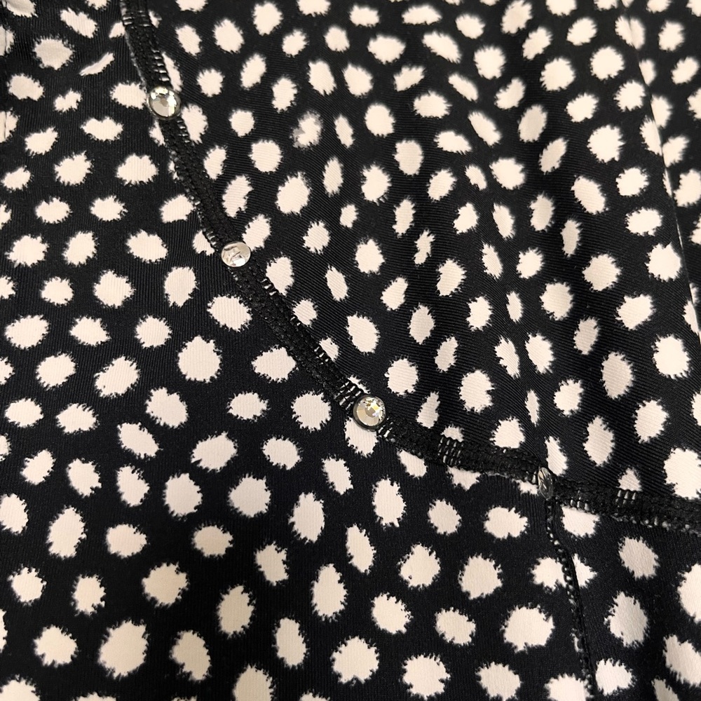 Christine Alexander Black & White Swirling Dot Pebble Print Zip Jacket Size XL - Picture 3 of 13